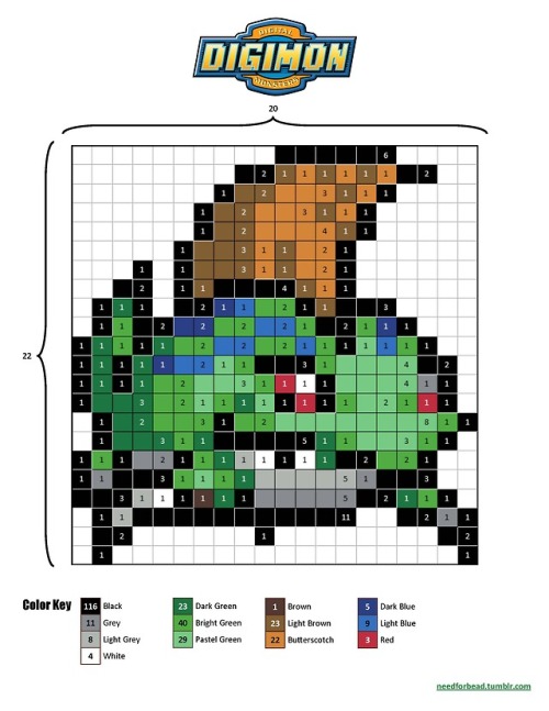 Digimon:   BetamonDigimon is owned by Saban, Toei Animation, and Bandai.Find more Digimon perler bea