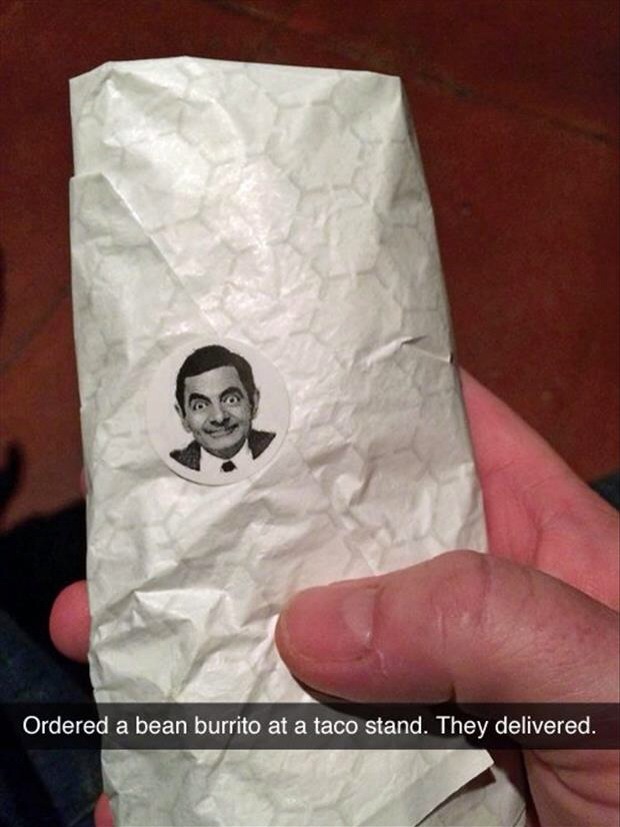 I think Mr. Bean gets a bad wrap these days.
Source: Eat, Drink & Be Social