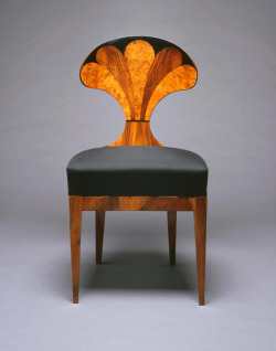 centuriespast:  Designed by Josef Ulrich Danhauser (Vienna, Austria, 1780–1829)Manufactured by Danhauser’sche Möbelfabrik (Vienna, Austria, 1804–1839)Chair, ca. 1825Walnut and birch veneer on beech and softwood, modern upholstery Milwaukee Art