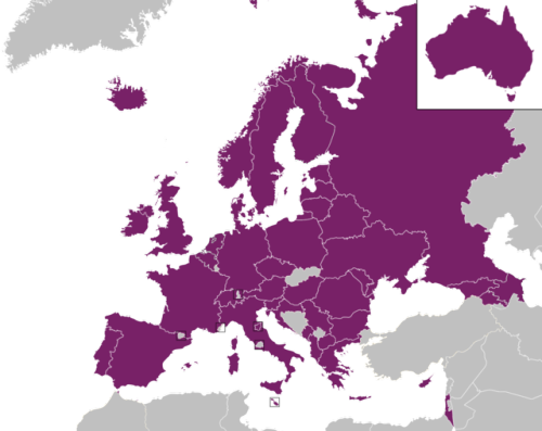 rivoluzione–sottovoce: wikipigdia: mapsontheweb: The 43 Countries participating in Eurovision,