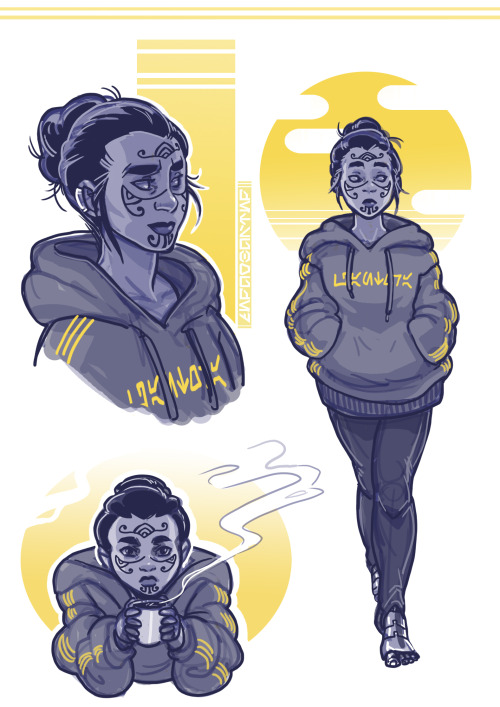 A few warm up gesture drawings of Panya, a character from the SWTCW fan-comic “A Snowflak