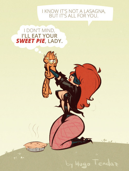   Garfield and Cat Claw - Sweet Pie - Cartoony PinUp SketchNewgrounds Twitter DeviantArt