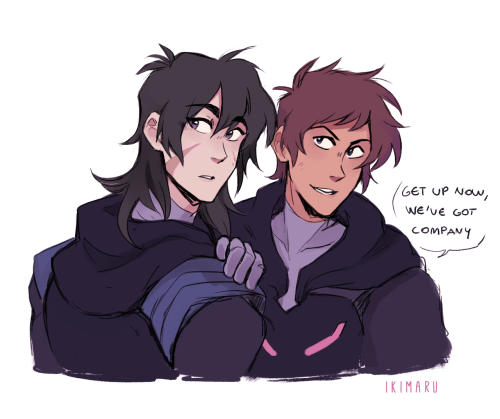 a while ago there was a suggestion for more Keith with the galra eyes and one for protecting Lance, combined the two and here it is B) (I feel like their dynamic can go from serious to soft to flirty in the span of 5 minutes and they just roll with that)