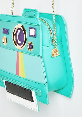thelosersshoppingguide: Teal Polaroid Novelty Purse