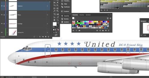 More Of My Aviation Art Works In Progress. This Is A United Airlines Douglas DC-8 Series 62 (Super 62)