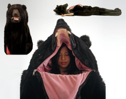 odditymall:  Realistic Bear Sleeping Bag