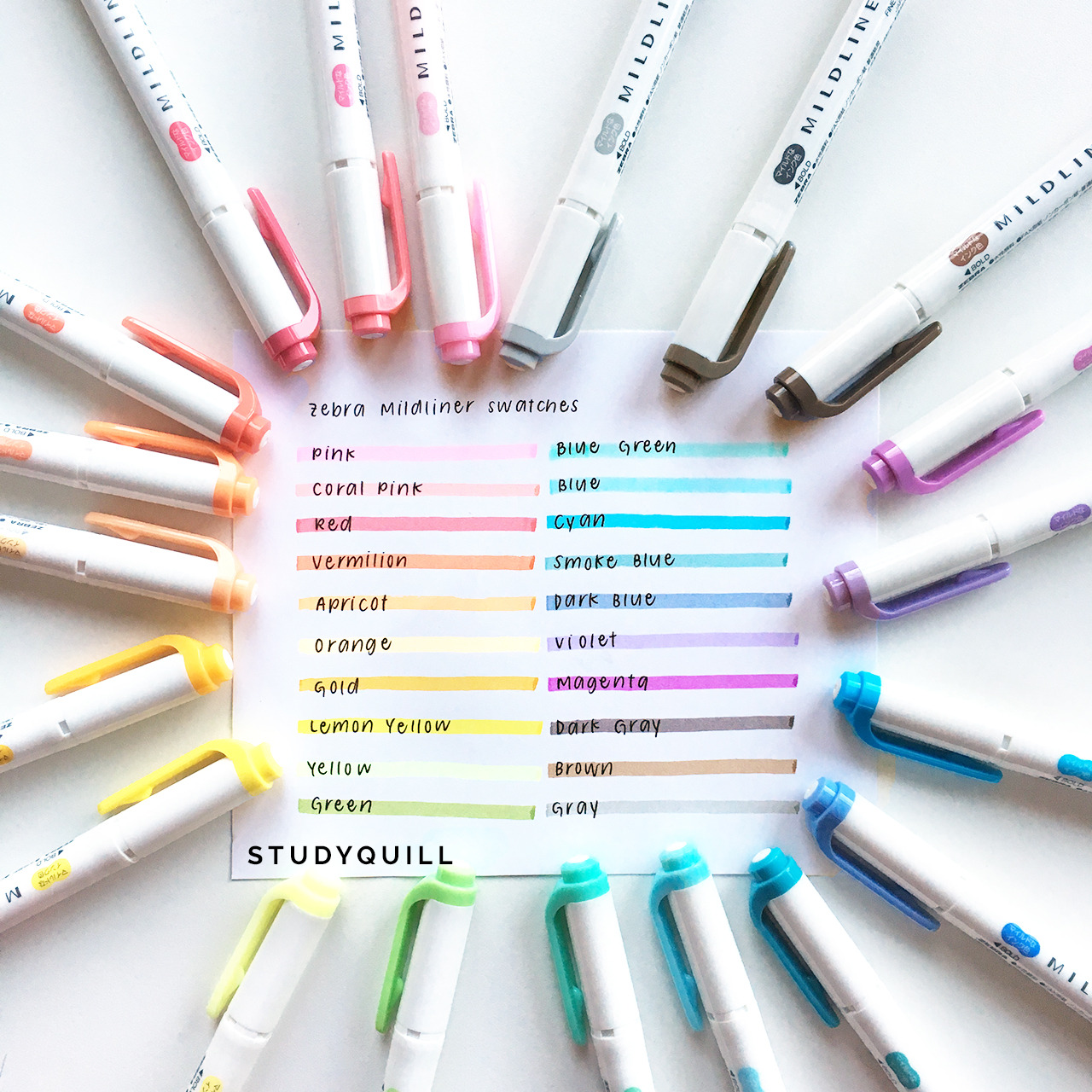 studyquill: all 20 zebra mildliners! 