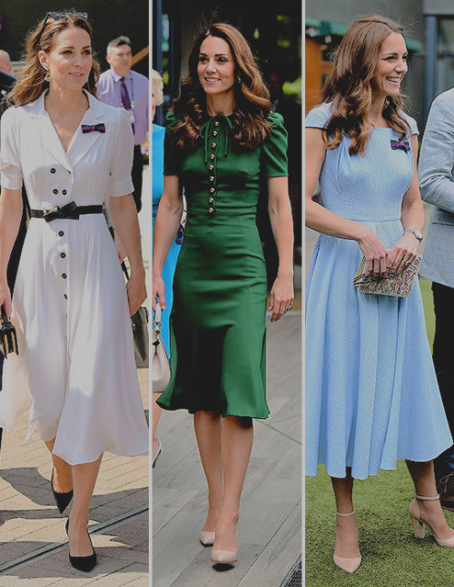 crownprincesses:The Duchess of Cambridge attends the 2019 Wimbledon tournament ♡  