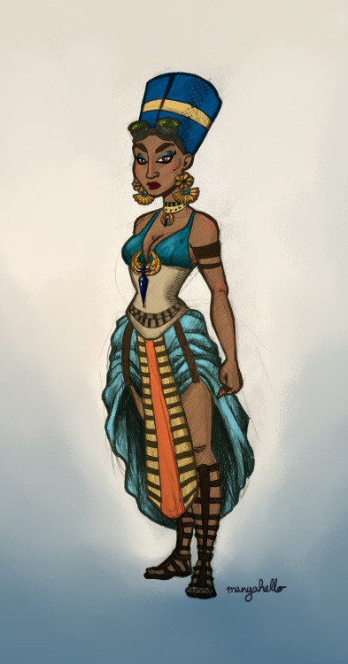 I couldn&rsquo;t think of what to draw, so I found this random drawing generator, and got Nefertiti 