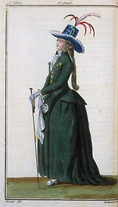 Riding habit from Magasin des Modes, March 1787