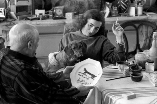 Pablo Picasso (1881-1973), Jacqueline Roque (1927-1986) and Lump (1956-1973) - by David Douglas Dunc