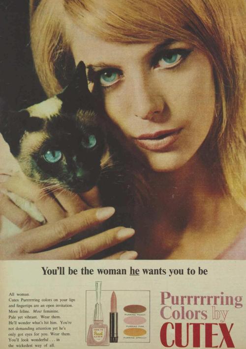 ~Purrrrrring Colors by Cutex, 1965 via Mid-Century Love