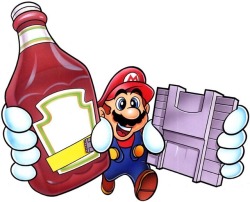 sebmal: suppermariobroth: Art used for a Nintendo/Heinz Tomato Ketchup cross-promotion event. here’s your meal sir 
