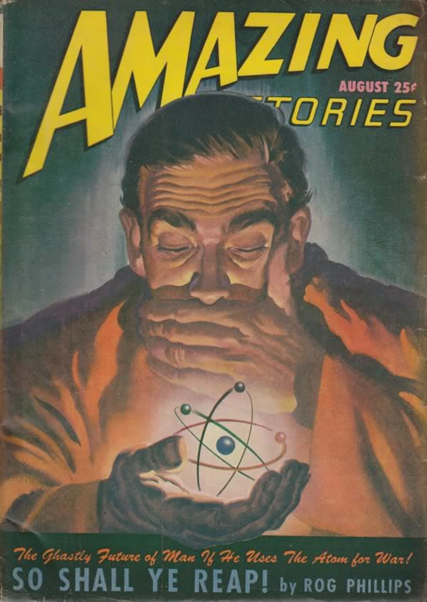 Amazing Stories cover by Arnold Kohn, 1947.