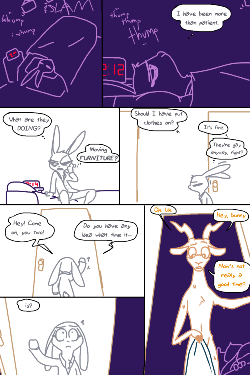 tgweaver:  The Neighbors’ Toy Starring Judy Hopps, and Bucky and Pronk Oryx-Antlerson After arriving in Zootopia but before beginning active duty, Judy Hopps has a strange encounter with her neighbors. This comic contains adult material.   sorry for