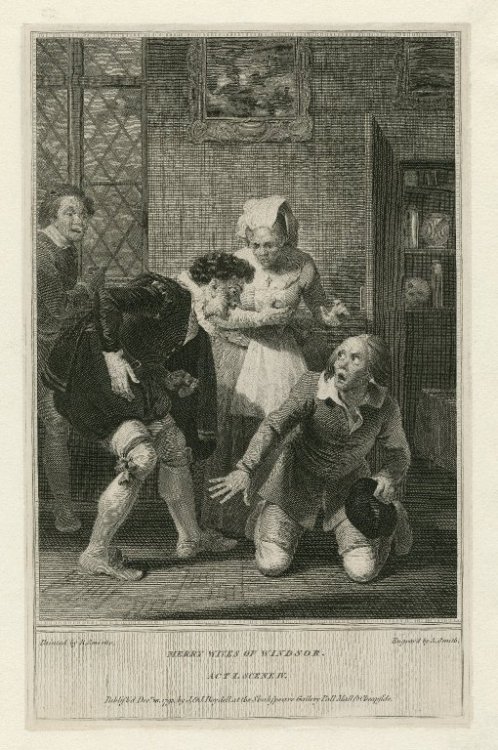 Merry Wives of Windsor, Act 1 Scene IV. Engraving by Anker Smith, from a painting by Robert Smirke (