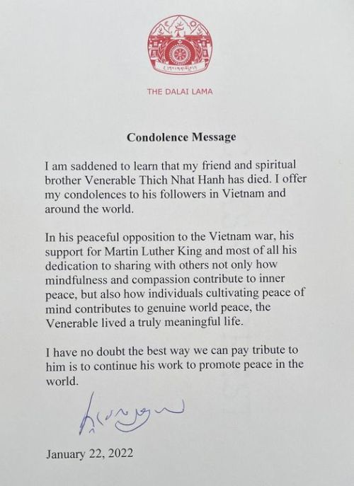 A message from His Holiness the Dalai Lama