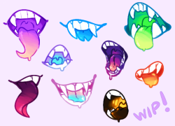 sunsetfemke:  people really liked the teeth sticker i made a while ago, and it was a lot of fun to do so why not make more? °v°So have a WIP of the new stickers, colors and all might change i’ll see hah!