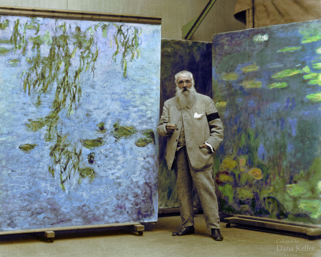 Claude Monet in 1923 (Colourized photo).