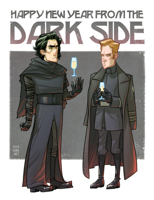 rondanchan: Happy New Year from Ren and Hux! Remember to celebrate moodily.