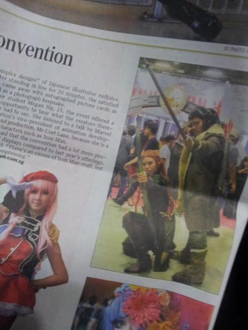 2akakage2:  bard and tauriel featured in straits tie newspaper! WALKING SPOILER~~~~