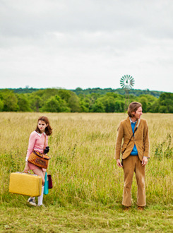cinyma:On the set of Wes Anderson’s Moonrise Kingdom, photographed by Niko Tavernise.