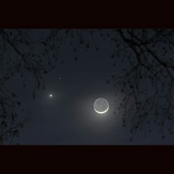 Love and War by Moonlight #nasa #apod #planet #venus #love #mars #war #moon #moonlight #earthshine #solarsystem #space #science #astronomy