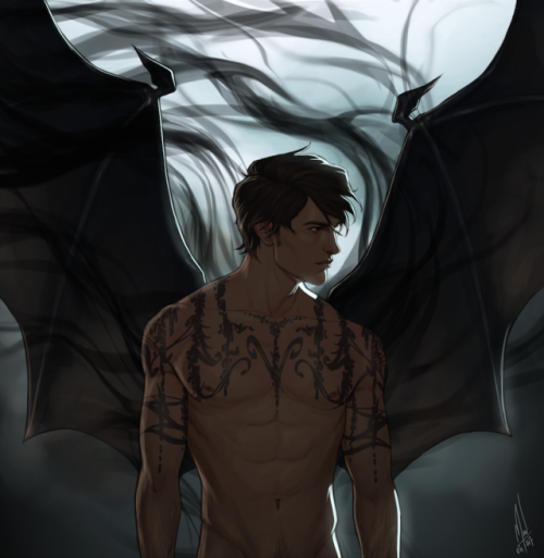 merwild:Azriel, our one and only Shadowsinger.Az needed his own big portrait (and own tattoo design)