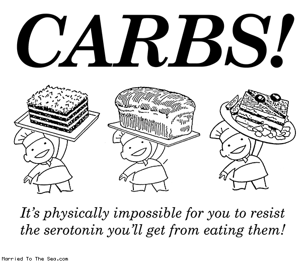 marriedtotheseacomics: Why carbs. From Married To The Sea.