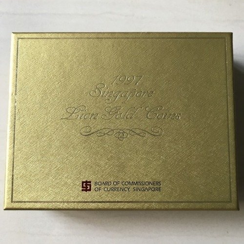 1997 Singapore Lion Gold Coins  (5 Proof Gold Coins Total 1.9oz + Gold/Silver Ingot Box) Mintag