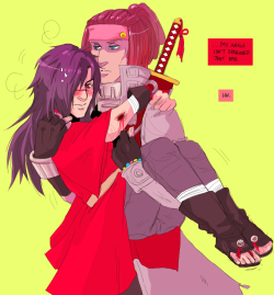 monsieurpaprika:  i doodle mink carrying koujaku way too much lol…..oh well happy late bday u samurai nerd