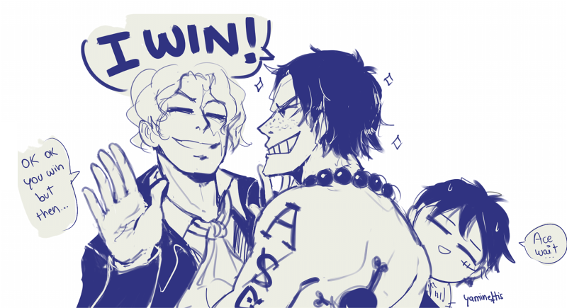 yamineftis:  Continuation of this comic Ace may have won but Sabo’s still a lil