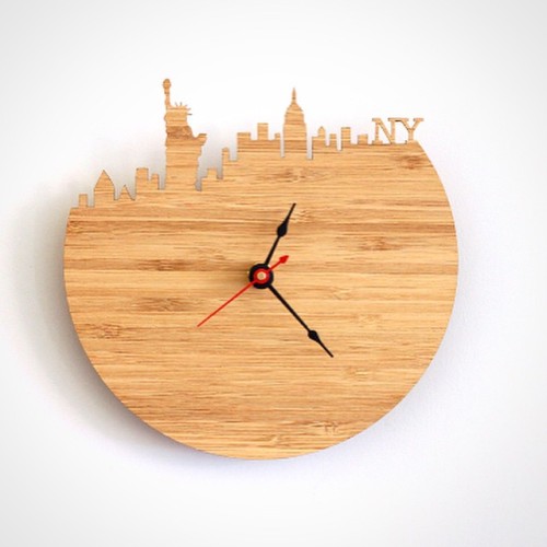 Choose your favorite city skyline on these Handmade Cherry Bamboo Wall #Clocks by @iluxoco ! 