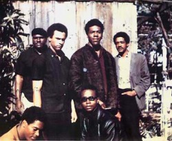 ghettablasta:  Original six members of the Black Panther Party (1966) Top left to right: Elbert “Big Man” Howard, Huey P. Newton (Defense Minister), Sherwin Forte, Bobby Seale (Chairman)Bottom: Reggie Forte and Little Bobby Hutton (Treasurer).