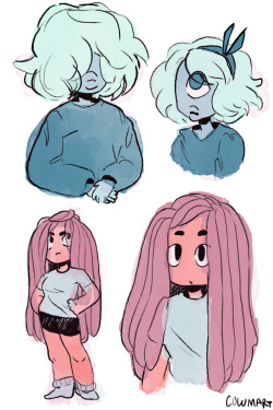 cowmart:  short hair sapphire and box braids ruby??