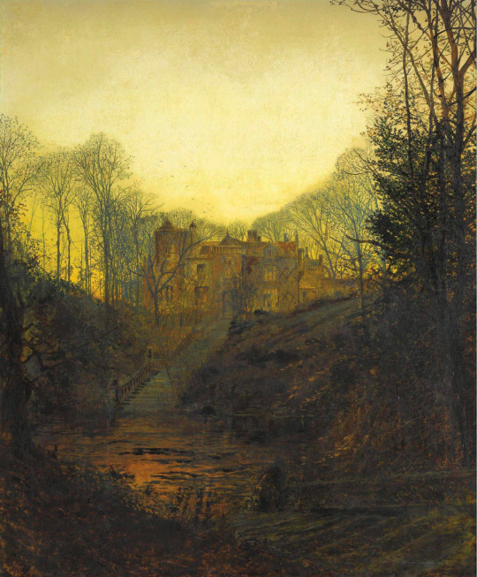 aurumnorthwood:    A Manor House in Autumn - John Atkinson Grimshaw   
