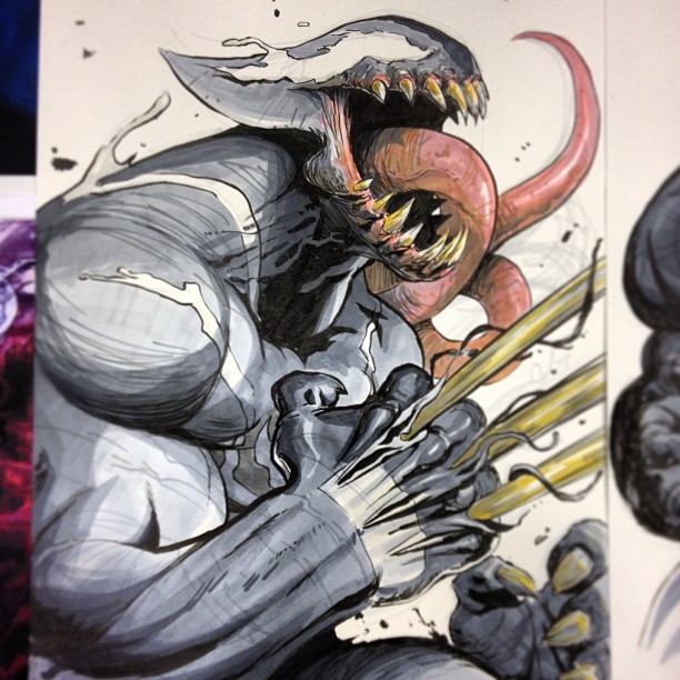 joverine: Wolverine in symbiote suit commission done for a young budding artist at