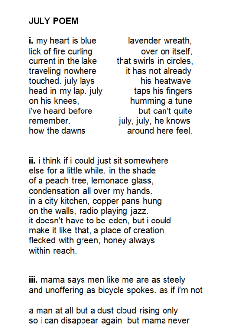 boykeats:july poem by keaton st. jamesbased on this prompt list by adam @julykings