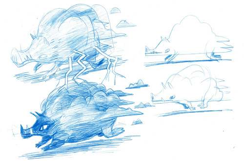 Thunderboar concept sketchesby writer/storyboard artist Sam Alden