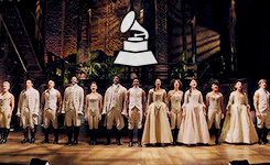 jgroffdaily:  Congrats Hamilton on winning the Grammy Award for Best Musical Theater Album 2016! “Remember, I grew up not seeing Broadway shows, but loving cast albums. So when you have our cast album, you can go home and listen to it and you’re gonna