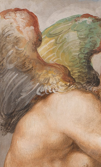 hypnosmask: Time as Occasion, or Kairos (details), 1543-45 by Francesco Salviati.