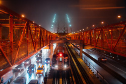 now-youre-cool:  Foggy Night on the Williamsburg Bridge