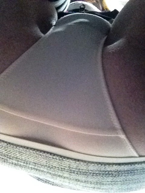 ihavegreattits:  Pink satin panty flash at the office. Showing off that upskirt shot.