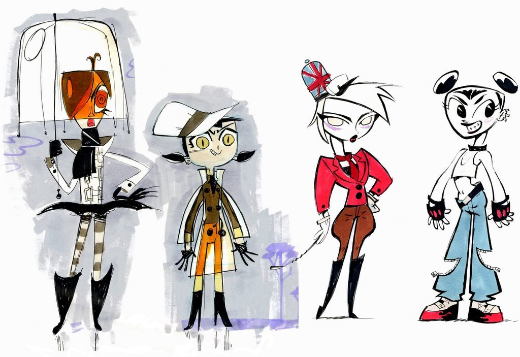 greenrangerdonald: giltclasps: My Life as a Teenage Robot Crust Cousins concept art