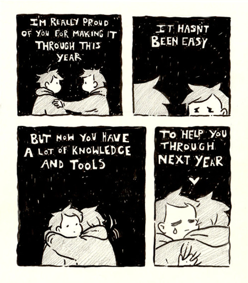 goth-rooster:fear-is-nameless:moosekleenex:Give yourself a big hug for making it through this year.T