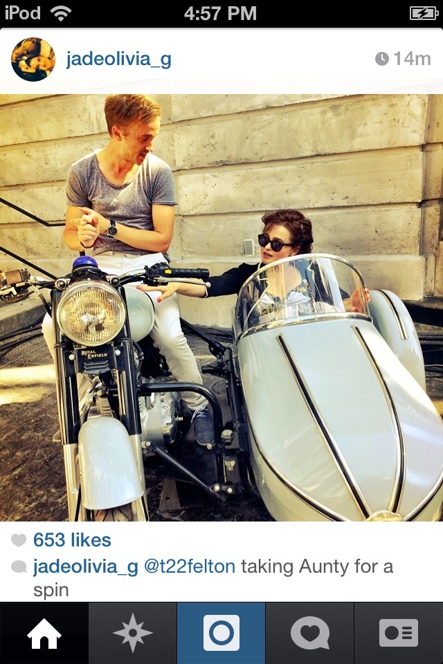 read-eat-blog:  Draco Malfoy taking his Aunt, Bellatrix for a spin. 