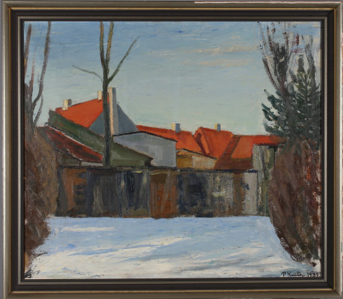 Preben Knuth (Nov. 29, 1906 - 1996) was a Danish painter from a noble family. He trained at the Dani