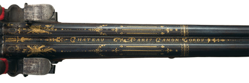 A fine French double barrel flintlock fowler signed, &ldquo;Chateau A Paris Canon Cordu&rdqu