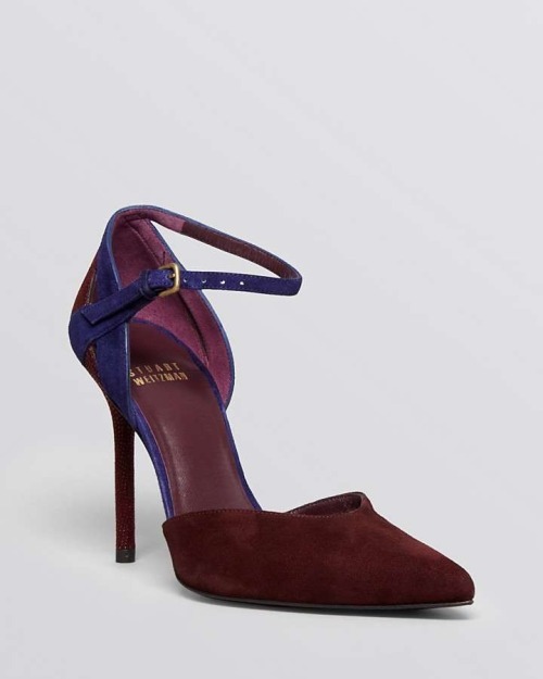 High Heels Blog colorblock-style: Stuart Weitzman Pointed Toe D’Orsay Ankle… via Tumblr