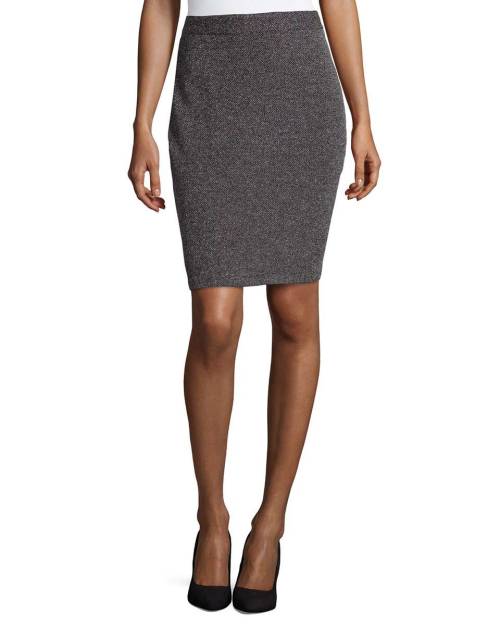 Mid-Length Skirt, Gray/Black/White